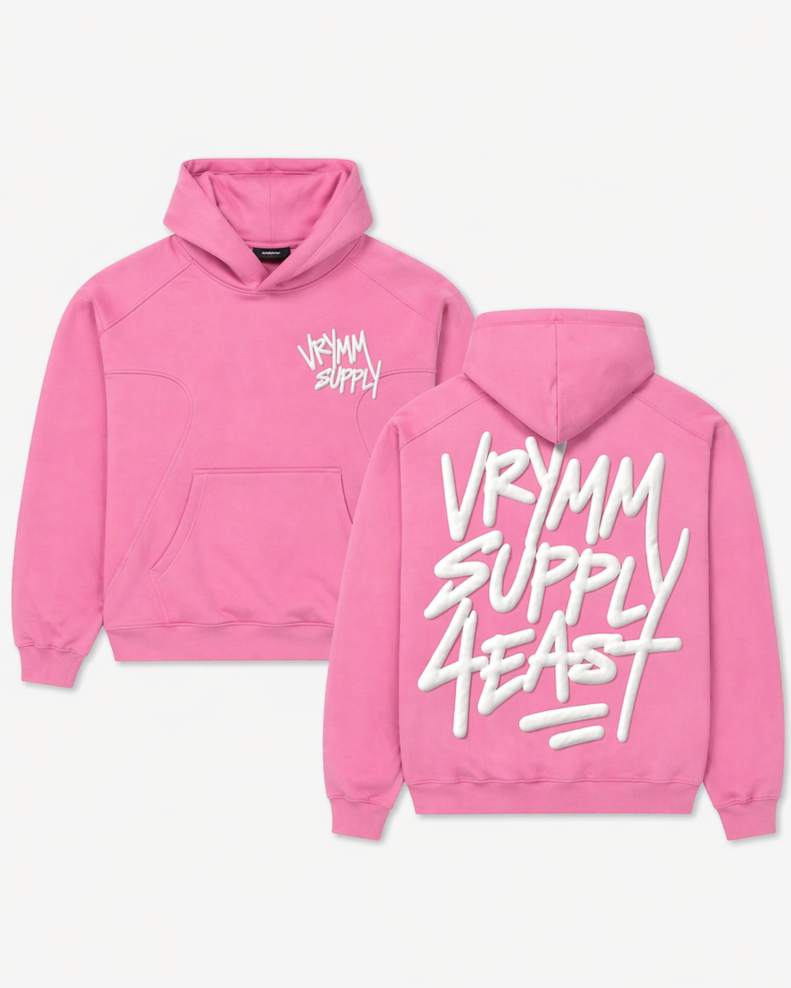 Vrymm supply pink and white hoodie